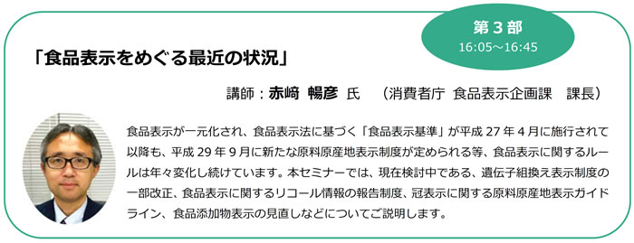 食品表示をめぐる最近の状況